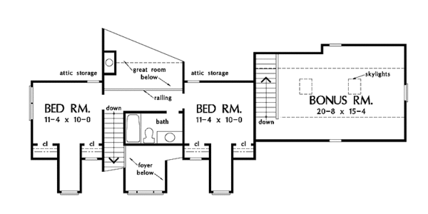 Architectural House Design - Country Floor Plan - Upper Floor Plan #929-480