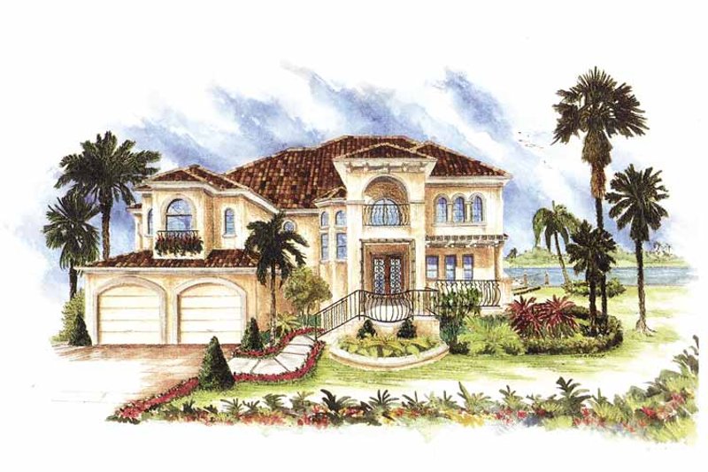 Dream House Plan - Mediterranean Exterior - Front Elevation Plan #1017-151