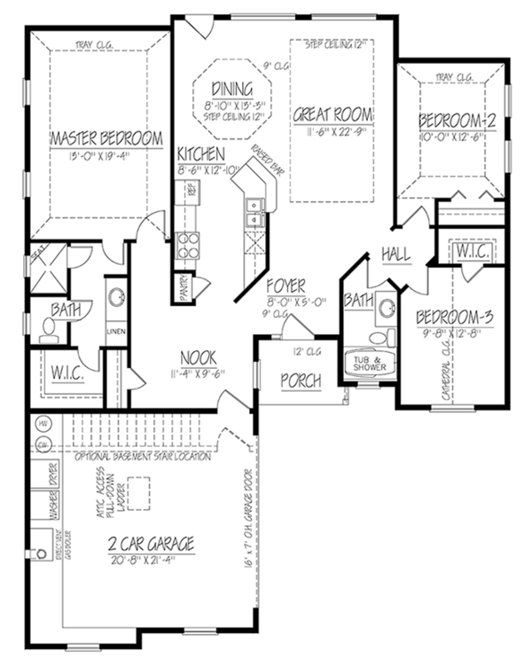 House Blueprint - Adobe / Southwestern Floor Plan - Main Floor Plan #1061-19