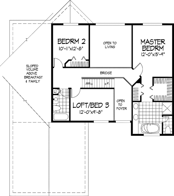 Architectural House Design - Traditional Floor Plan - Upper Floor Plan #320-542