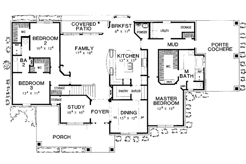 Dream House Plan - Floor Plan - Main Floor for Country House Plan #472-252 - 3 bed, 2.5 bath