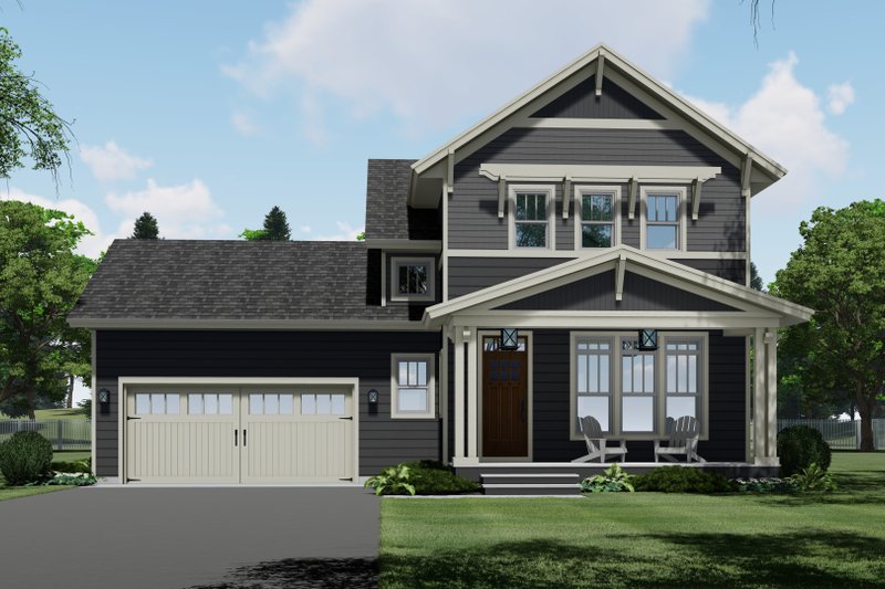 House Plan Design - Craftsman Exterior - Front Elevation Plan #51-1187