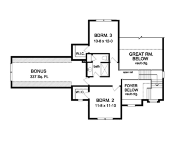 Home Plan - Colonial Floor Plan - Upper Floor Plan #1010-52