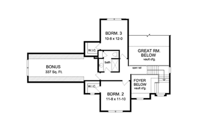 Home Plan - Floor Plan - Upper Floor for Colonial House Plan #1010-52 - 3 bed, 2.5 bath