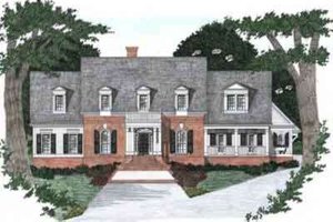 Colonial Exterior - Front Elevation Plan #129-163