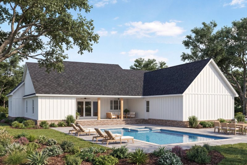 Dream House Plan - Exterior - Rear Elevation for Farmhouse House Plan #1074-138 - 4 bed, 3.5 bath