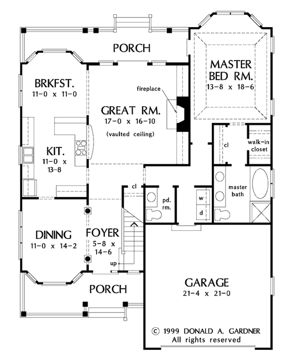 House Design - Country Floor Plan - Main Floor Plan #929-522