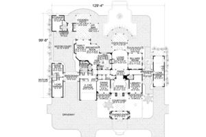 Floor Plan - Main Floor for Mediterranean House Plan #420-195 - 6 bed, 8 bath