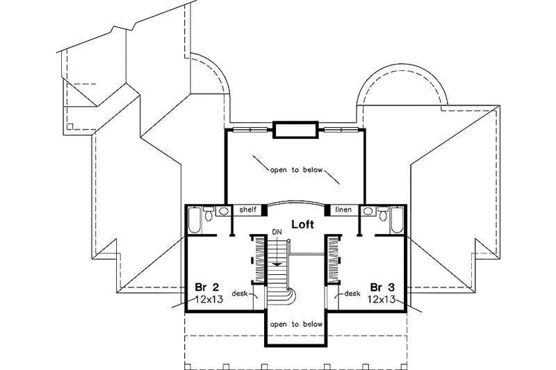 Home Plan - Floor Plan - Upper Floor for Colonial House Plan #320-525 - 3 bed, 3.5 bath