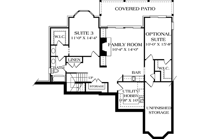 Home Plan - Floor Plan - Lower Floor for Craftsman House Plan #453-536 - 4 bed, 3 bath