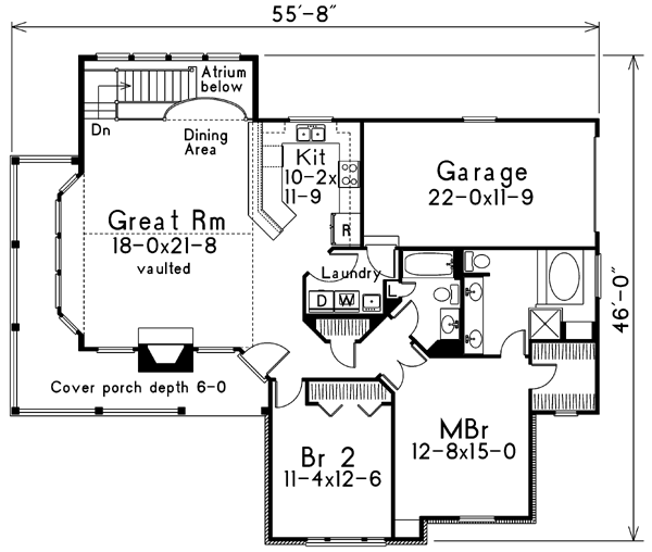 Traditional Floor Plan - Main Floor Plan #57-185