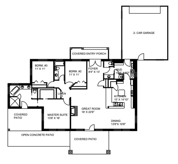 Home Plan - Contemporary Floor Plan - Main Floor Plan #117-849