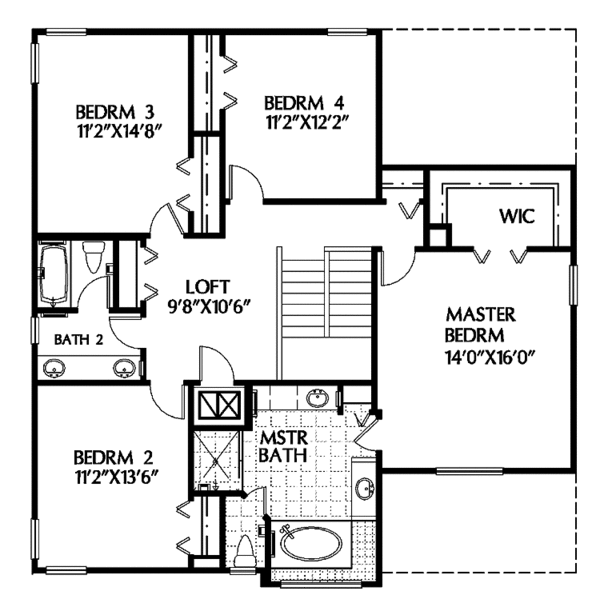 Dream House Plan - Mediterranean Floor Plan - Upper Floor Plan #999-71