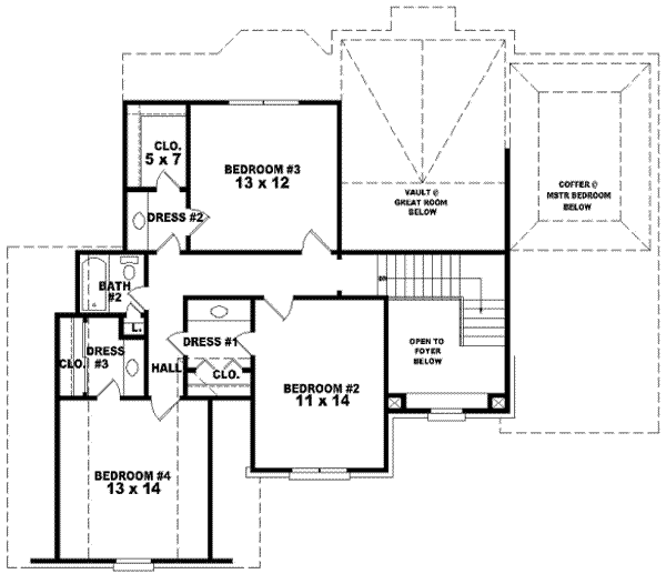 Traditional Style House Plan - 4 Beds 2.5 Baths 2293 Sq/Ft Plan #81-719 ...