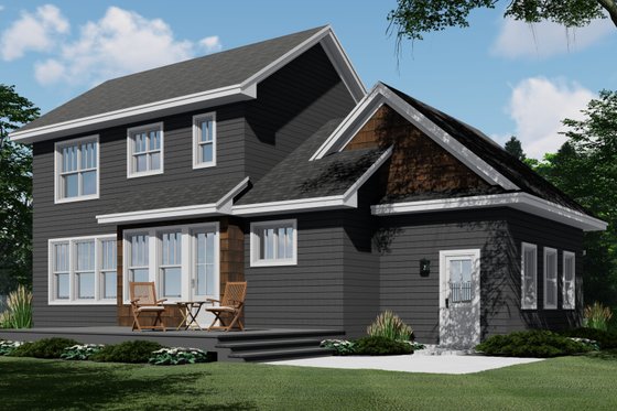 Exterior - Rear Elevation for Craftsman House Plan #51-1193 - 3 bed, 2.5 bath