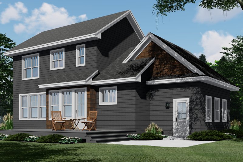 Architectural House Design - Exterior - Rear Elevation for Craftsman House Plan #51-1193 - 3 bed, 2.5 bath