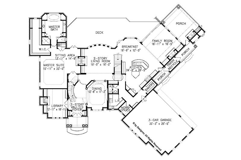 Home Plan - Floor Plan - Main Floor for European House Plan #54-326 - 4 bed, 4.5 bath