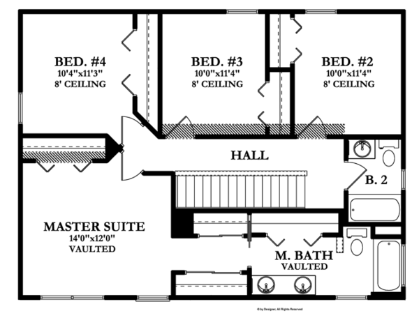 Architectural House Design - Prairie Floor Plan - Upper Floor Plan #1058-22
