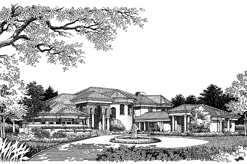 Architectural House Design - Mediterranean Exterior - Front Elevation Plan #417-562