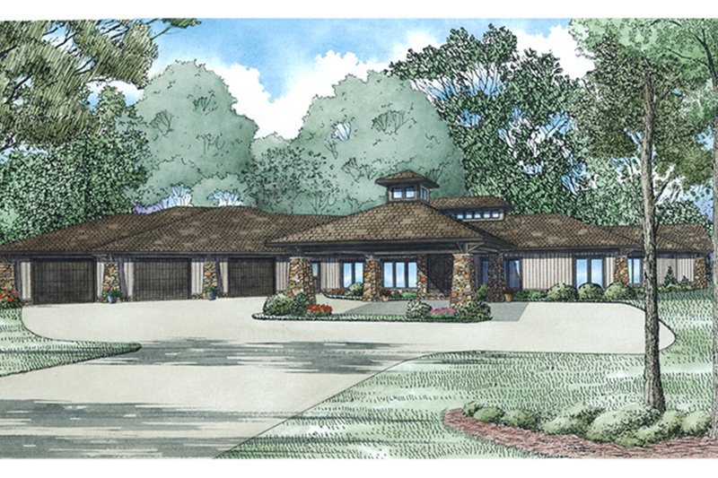 Home Plan - Contemporary Exterior - Front Elevation Plan #17-3390