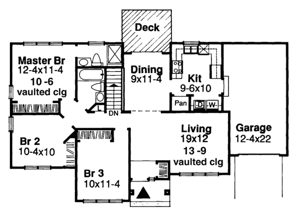 Architectural House Design - Ranch Floor Plan - Main Floor Plan #320-740