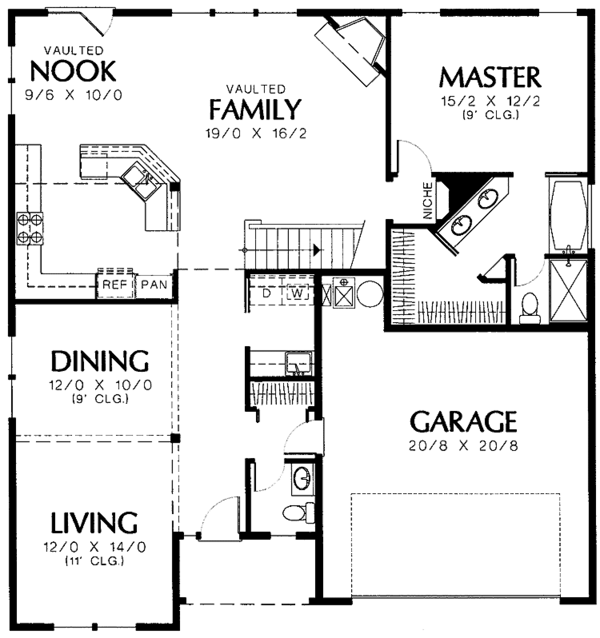 Home Plan - Craftsman Floor Plan - Main Floor Plan #48-766