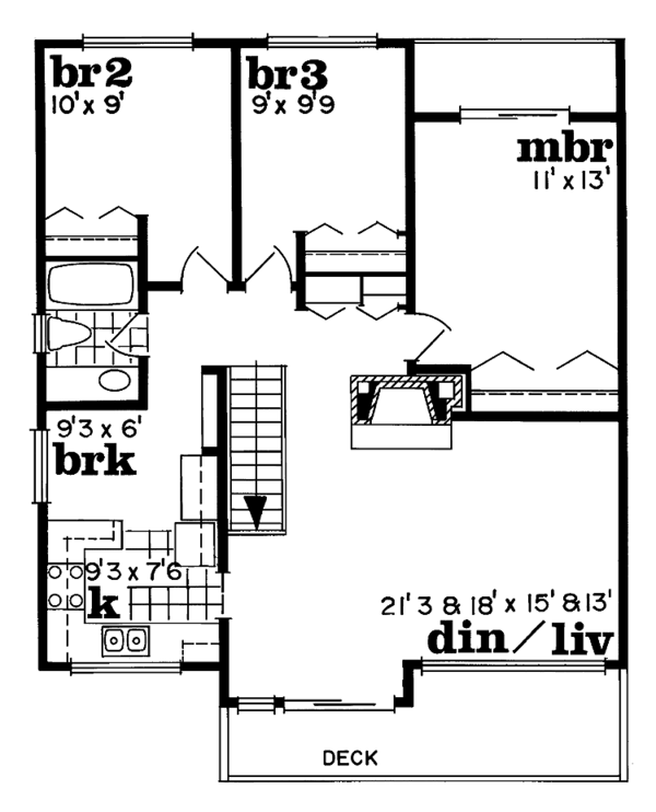 Home Plan - Contemporary Floor Plan - Main Floor Plan #47-667