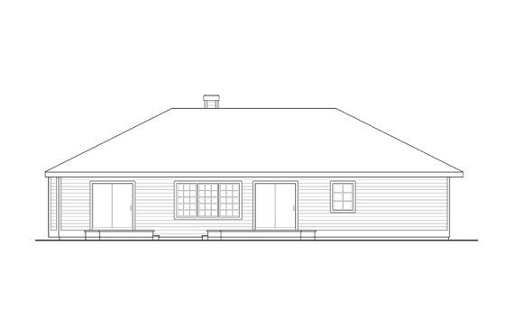 Exterior - Rear Elevation House Plan #124-105 - 3 bed, 2 bath