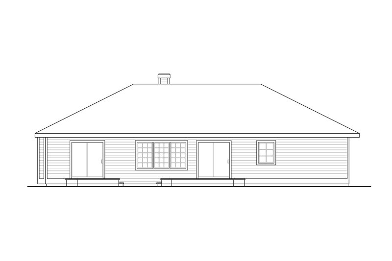 Home Plan - Exterior - Rear Elevation House Plan #124-105 - 3 bed, 2 bath