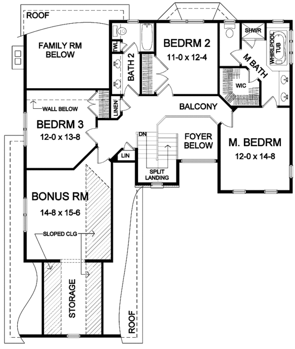House Plan Design - Colonial Floor Plan - Upper Floor Plan #328-437