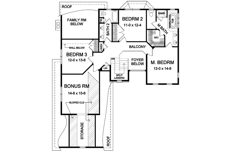 Home Plan - Floor Plan - Upper Floor for Colonial House Plan #328-437 - 3 bed, 2.5 bath