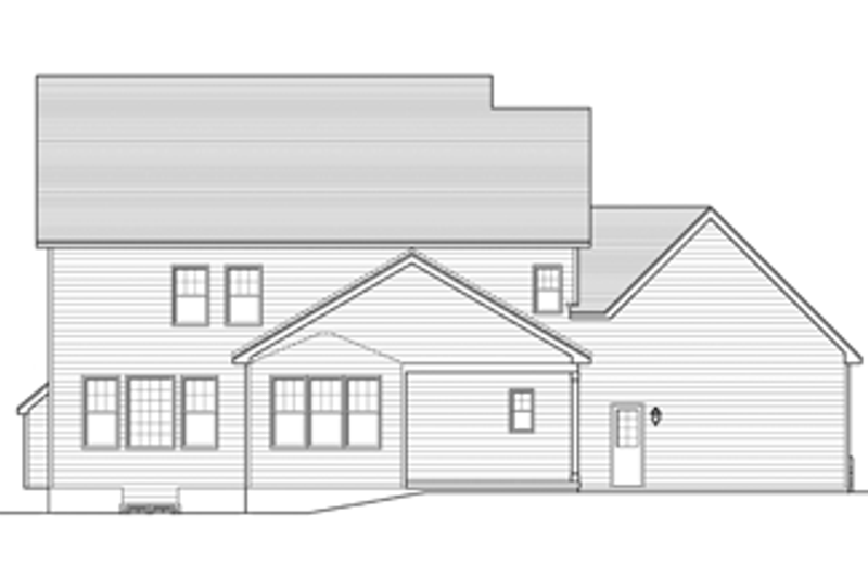 House Design - Exterior - Rear Elevation for Colonial House Plan #1010-63 - 4 bed, 2.5 bath