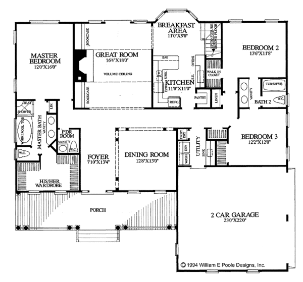 Home Plan - Classical Floor Plan - Main Floor Plan #137-309