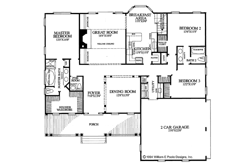 Home Plan - Floor Plan - Main Floor for Classical House Plan #137-309 - 4 bed, 3.5 bath