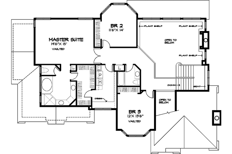 Home Plan - Floor Plan - Upper Floor for Country House Plan #320-1089 - 3 bed, 2.5 bath