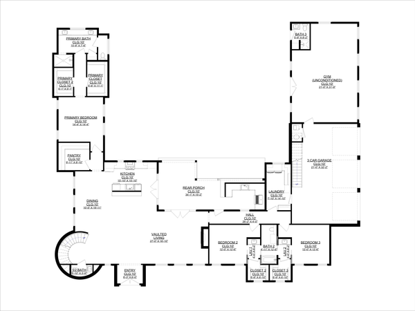 House Design - Floor Plan - Main Floor for Mediterranean House Plan #1127-24 - 3 bed, 3.5 bath