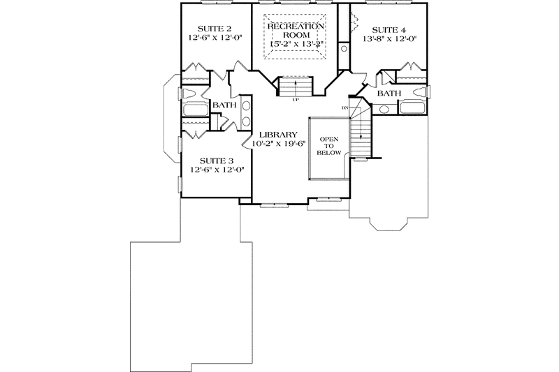 Home Plan - Floor Plan - Upper Floor for European House Plan #453-295 - 4 bed, 3.5 bath