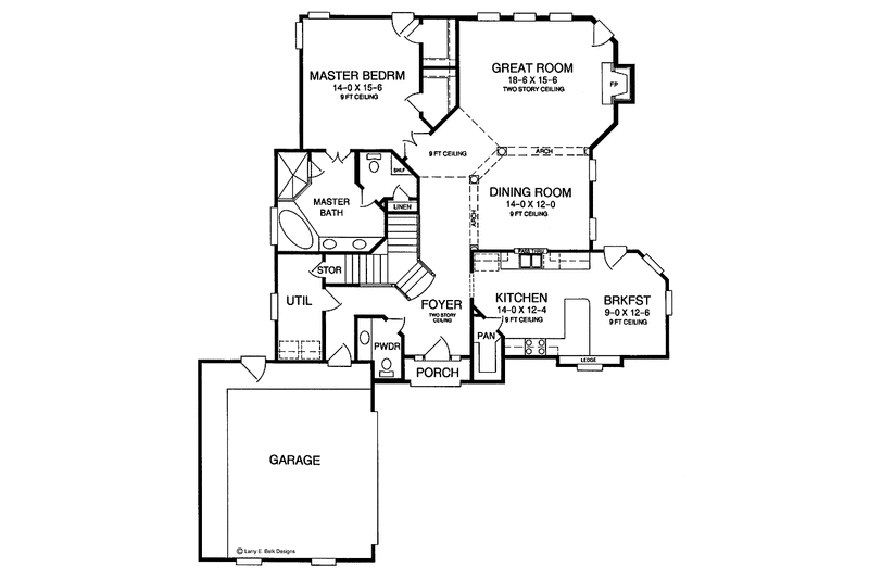 Dream House Plan - Floor Plan - Main Floor for Classical House Plan #952-45 - 3 bed, 2.5 bath
