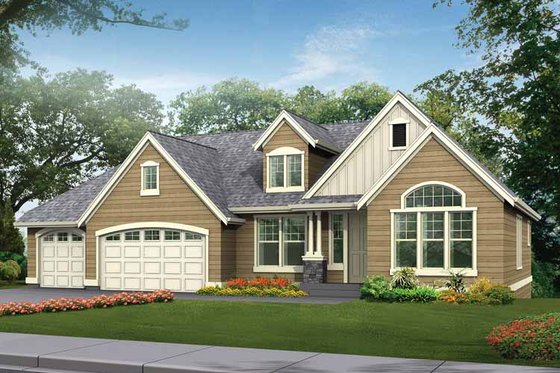 Exterior - Front Elevation 3 for Craftsman House Plan #132-342 - 3 bed, 2.5 bath