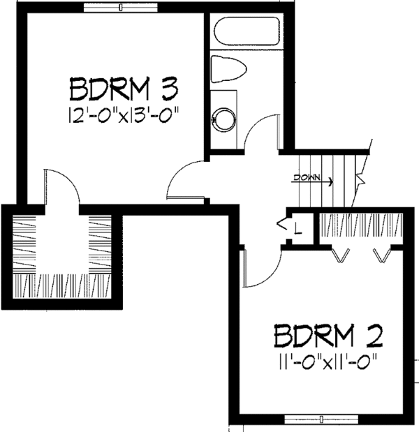 Architectural House Design - Tudor Floor Plan - Upper Floor Plan #51-739