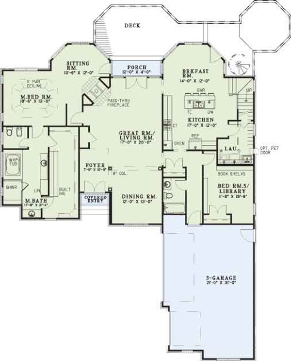 Home Plan - European Floor Plan - Main Floor Plan #17-2722