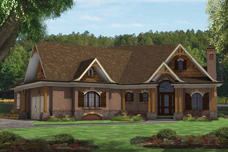 Dream House Plan - Craftsman Exterior - Front Elevation Plan #54-366