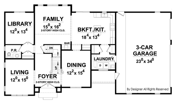 Dream House Plan - European Floor Plan - Main Floor Plan #20-2247