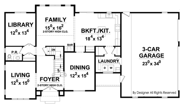 Home Plan - European Floor Plan - Main Floor Plan #20-2247