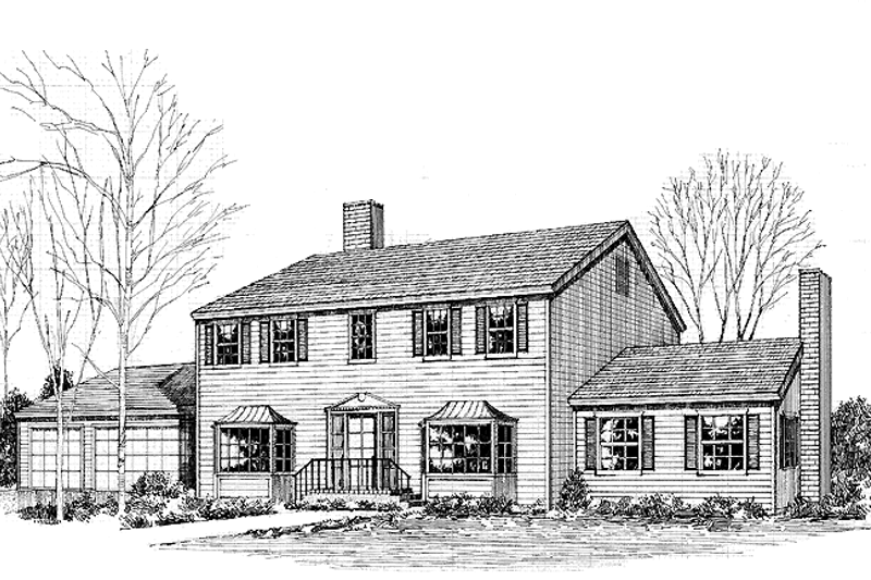 Architectural House Design - Colonial Exterior - Front Elevation Plan #60-789