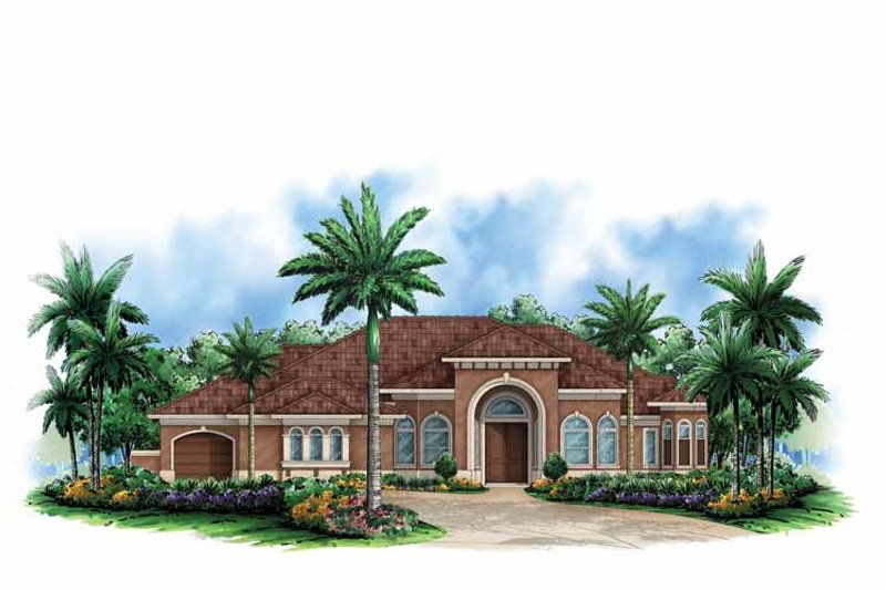 House Blueprint - Exterior - Front Elevation 3 for Mediterranean House Plan #1017-146 - 3 bed, 3.5 bath