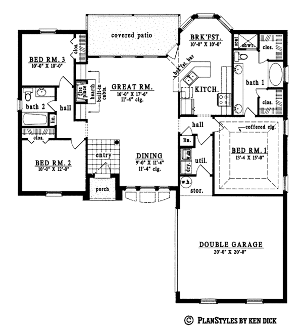 House Plan Design - Country Floor Plan - Main Floor Plan #42-478