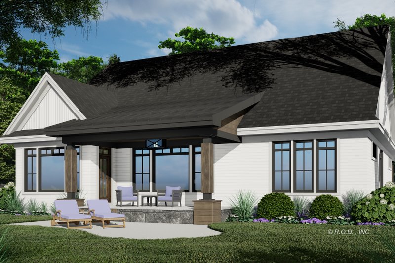 House Blueprint - Exterior - Rear Elevation 1 for Farmhouse House Plan #51-1238 - 2 bed, 2.5 bath
