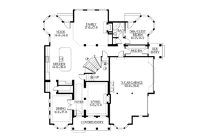Floor Plan - Main Floor for Craftsman House Plan #132-490 - 4 bed, 5 bath