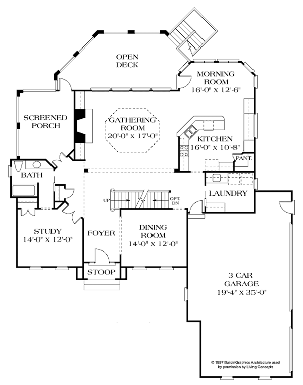 House Plan Design - Colonial Floor Plan - Main Floor Plan #453-421